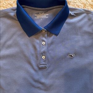 Vineyard Vines Womens Blue Polo Shirt size L